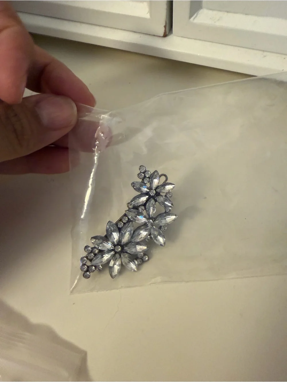 Crystal Floral Hair Pins - Silver Decorative Set